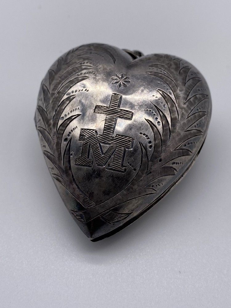 RELIQUAIRE cœur de Marie en argent (800)...