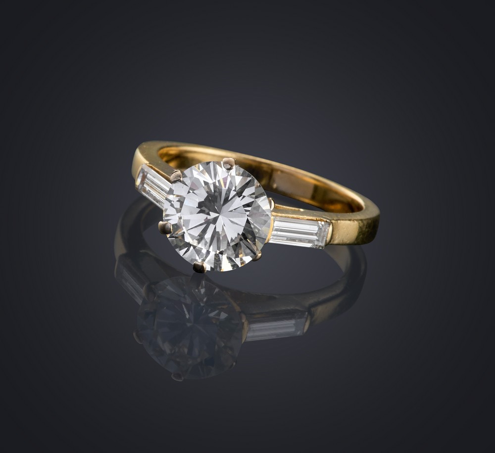 SOLITAIRE en or (750) et diamant taille moderne...