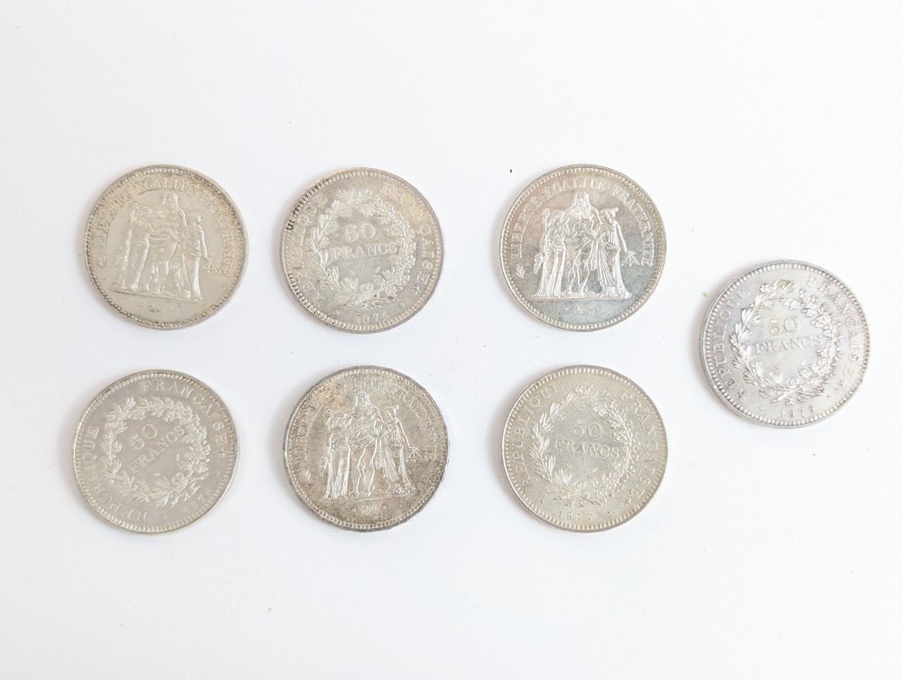 12 PIECES DE 10 F argent, type Hercule, graveur...