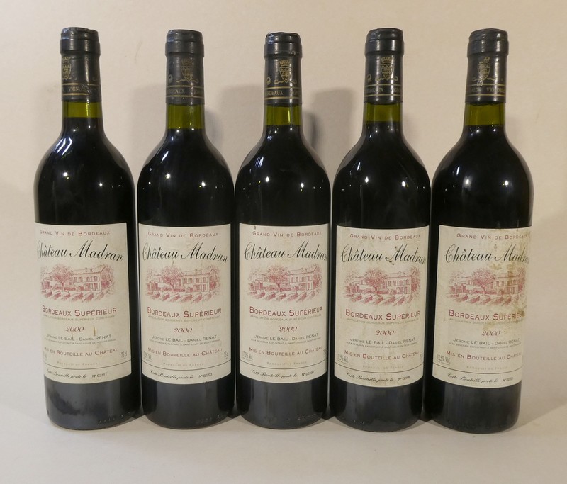 5 Blles CH. Madran . Bordeaux 2000