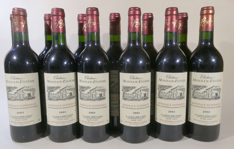 12 Blles CH. Monsan Estebe. Bordeaux 200...