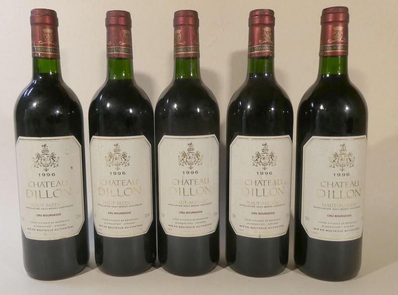 5 Blles CH. Dillon. Haut-Médoc 1996.