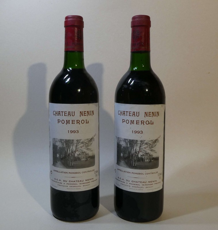 2 Blles CH. NENIN. Pomerol 1993.