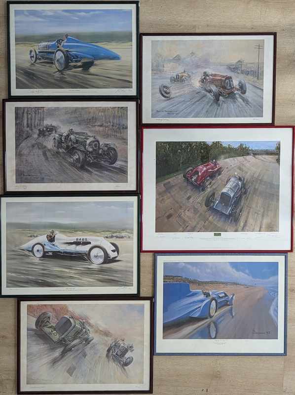 [AUTOMOBILIA] SUITE DE SEPT REPRODUCTIONS...