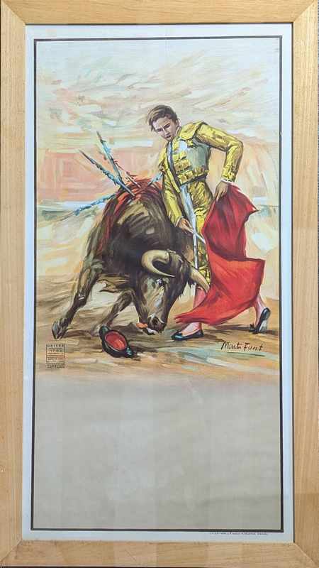 AFFICHE de Corrida avant la lettre, illustrée...