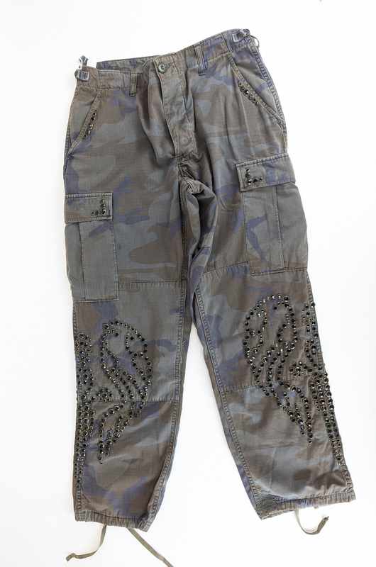 PANTALON en toile style treillis militaire...