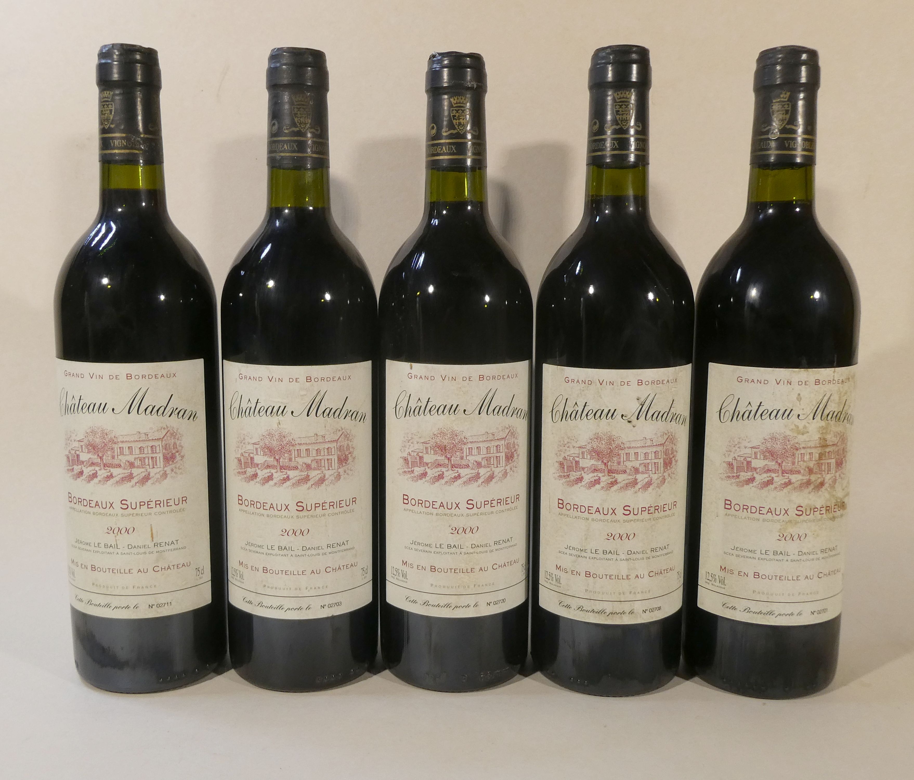 5 Blles CH. Madran . Bordeaux 2000